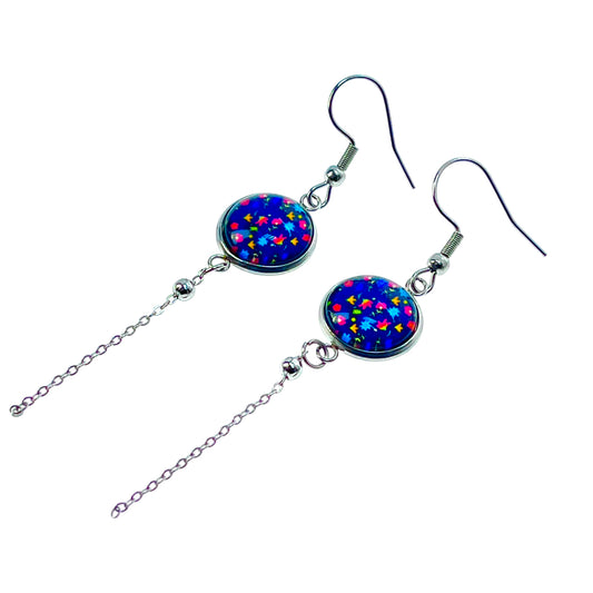 Funky Flower Chain Dangler Earrings