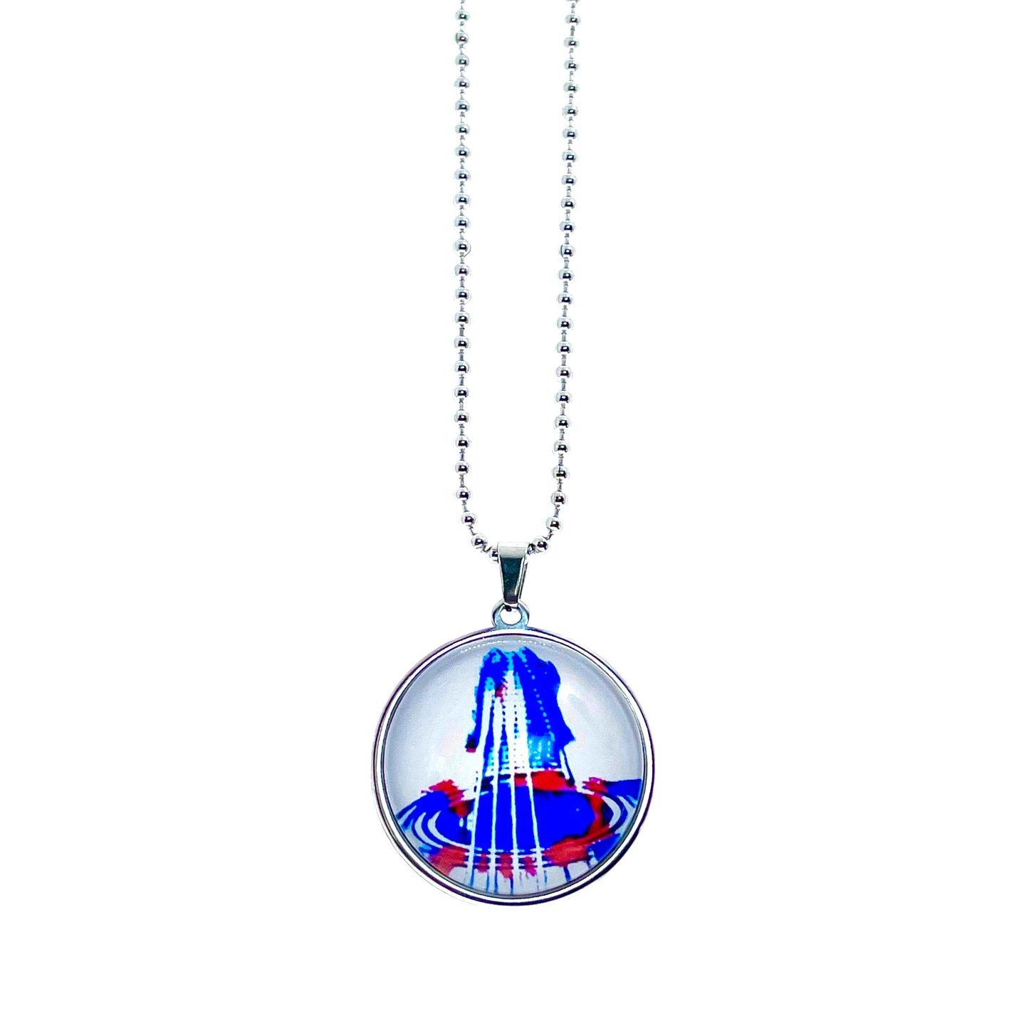 Abstract Guitar Big Round Necklace