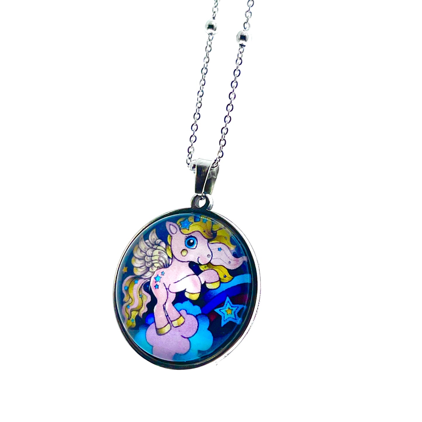 Antique Blue Pony Necklace