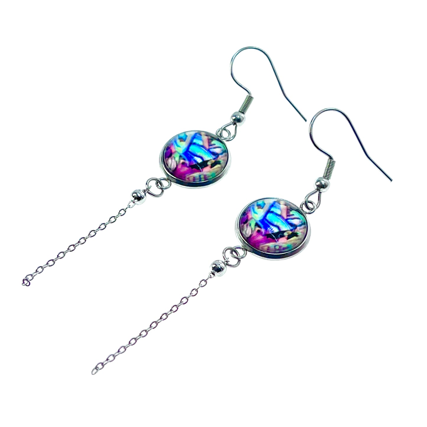 Shimmering Seashell Chain Dangler Earrings