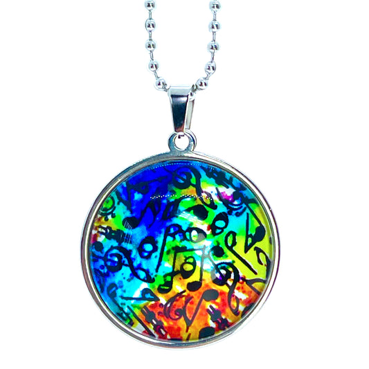 Rainbow Music Big Round Necklace