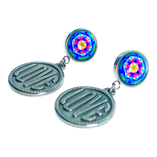 Aqua Prism Love Rocks Earrings