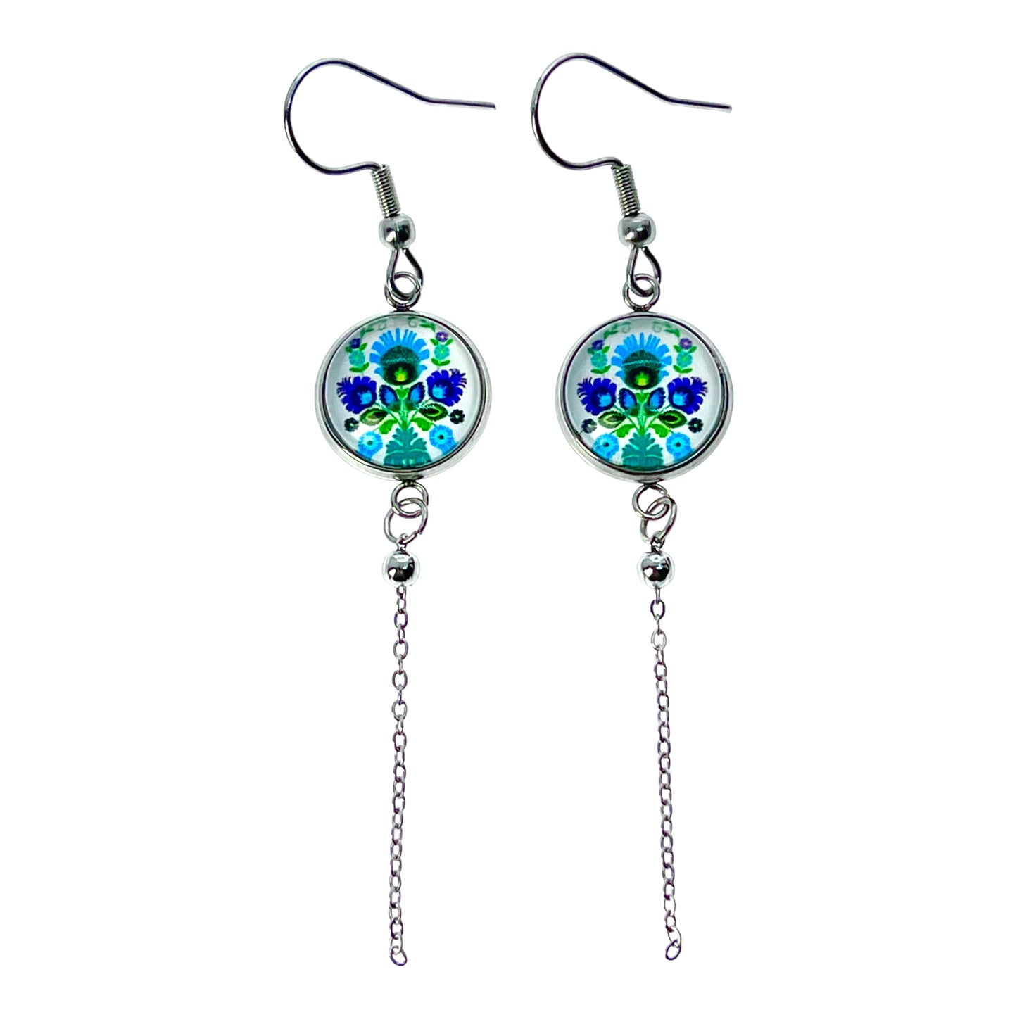 Polish Petal Chain Dangler Earrings