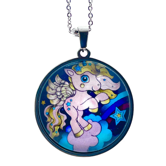 Antique Blue Pony Necklace