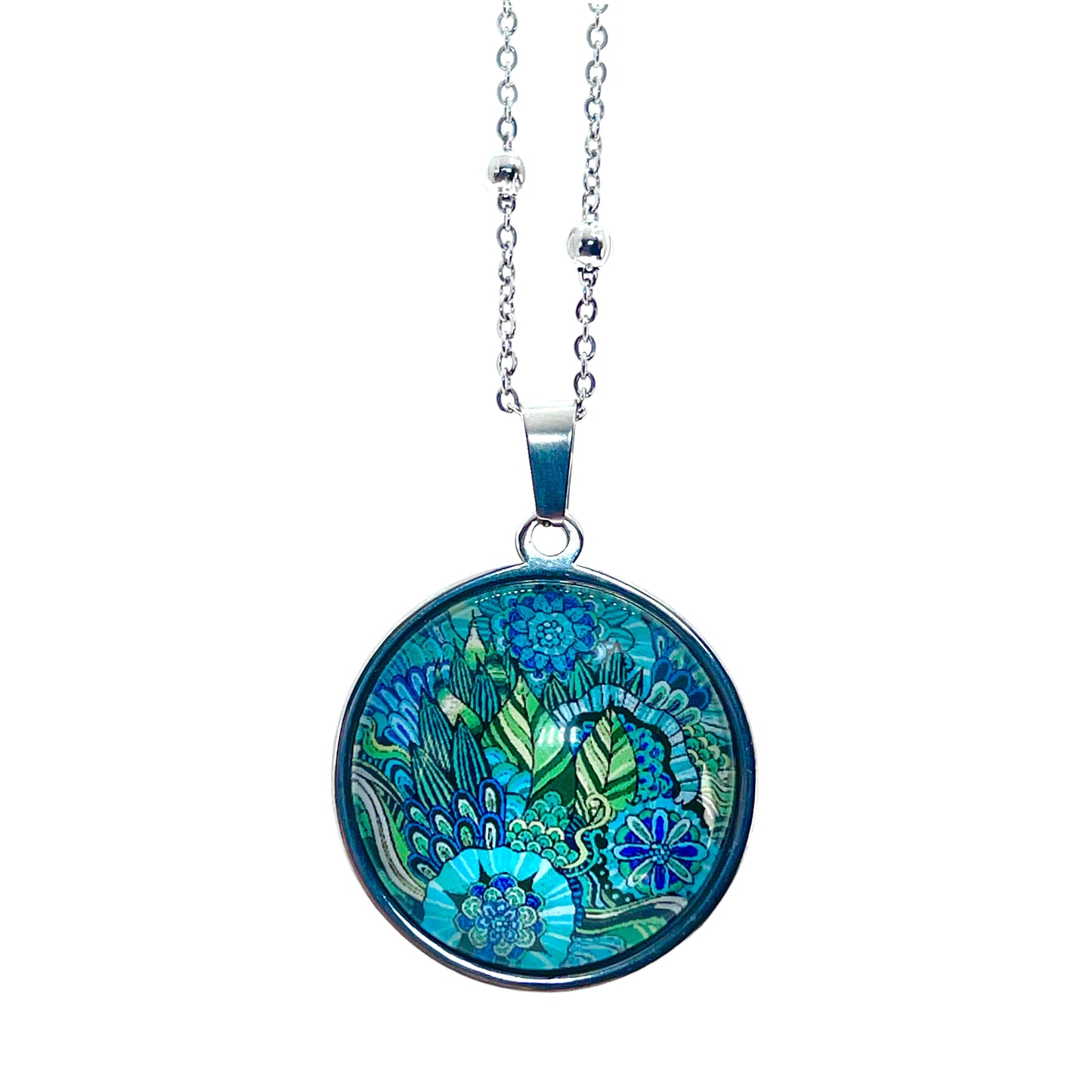 Antique Aqua Rainforest Necklace