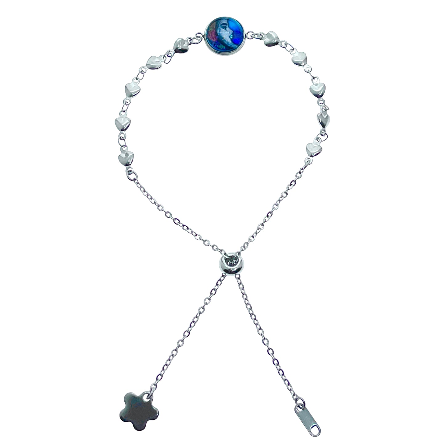 BlueBella Crescent Heart Slider Bracelet