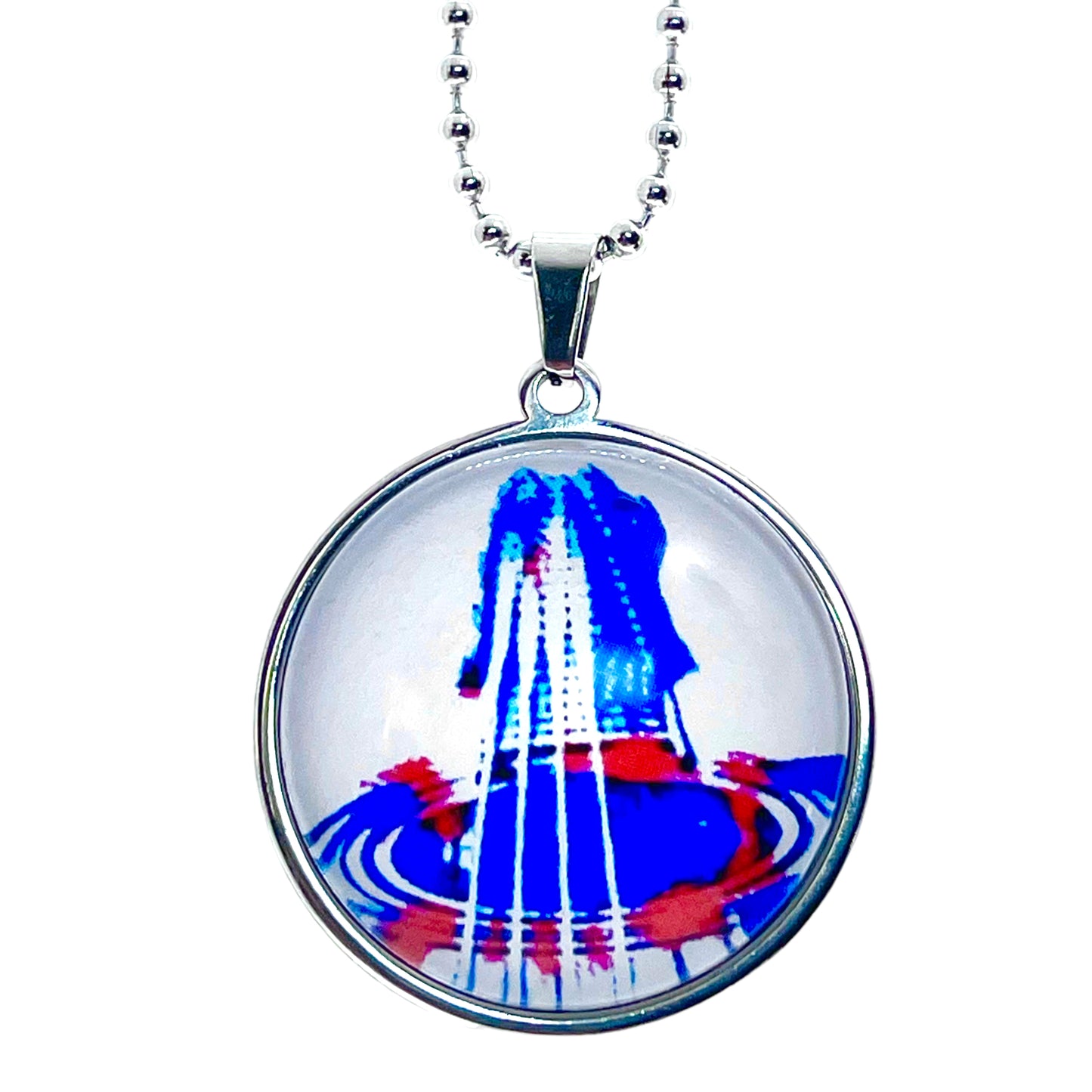 Abstract Guitar Big Round Necklace