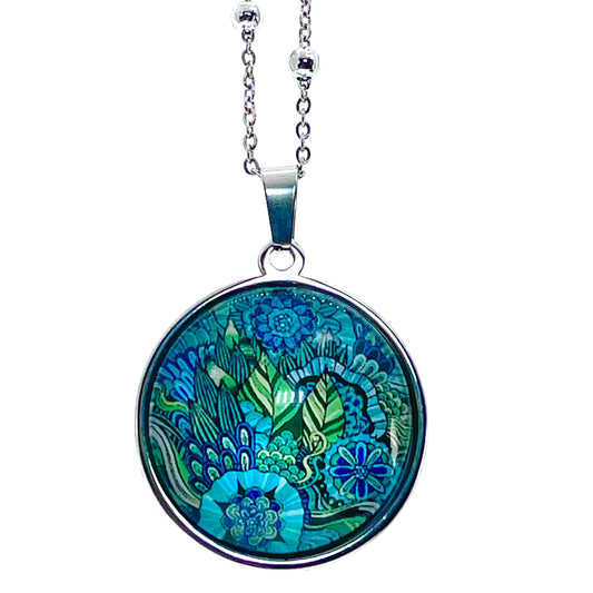 Antique Aqua Rainforest Necklace