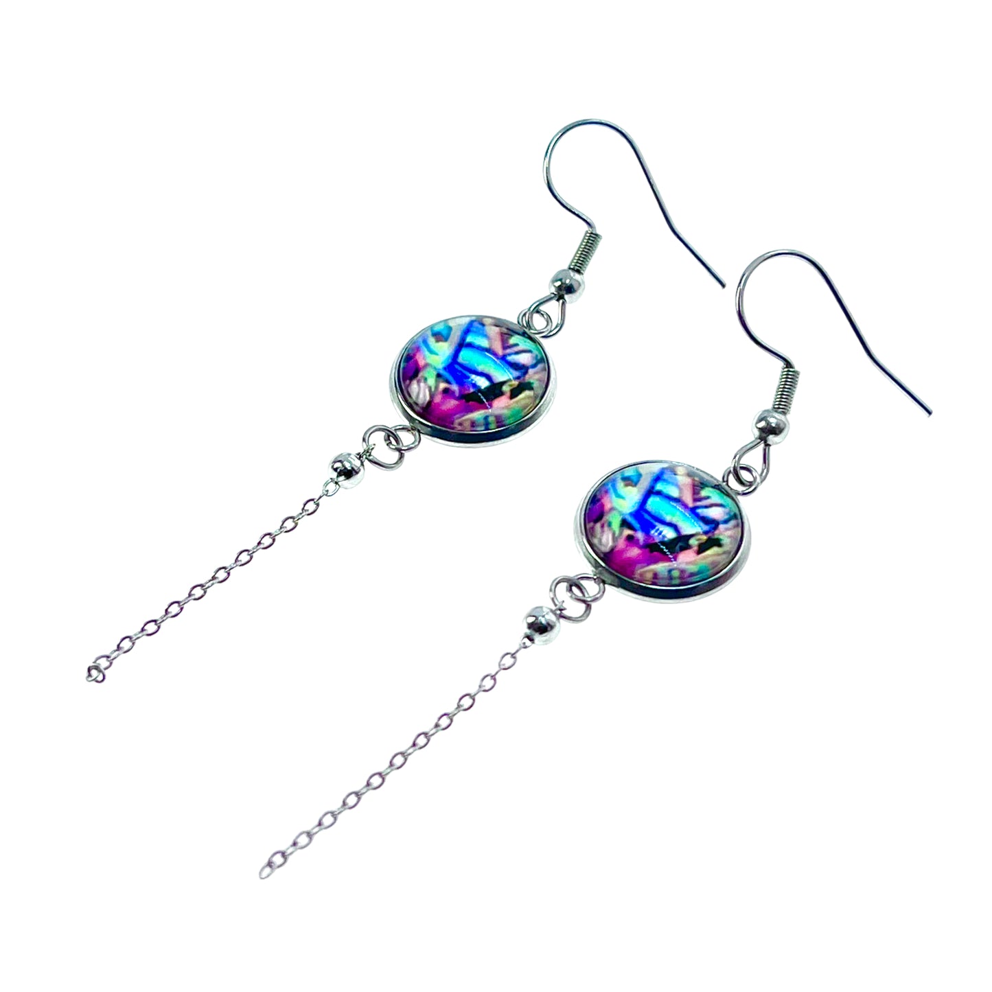 Shimmering Seashell Chain Dangler Earrings