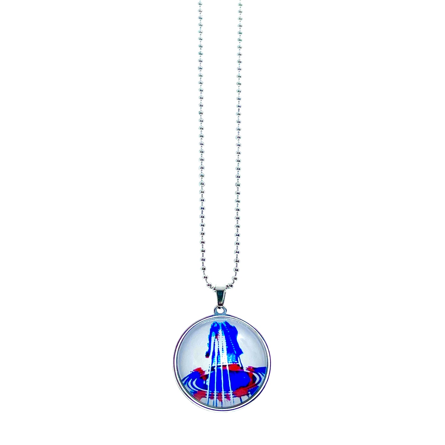 Abstract Guitar Big Round Necklace