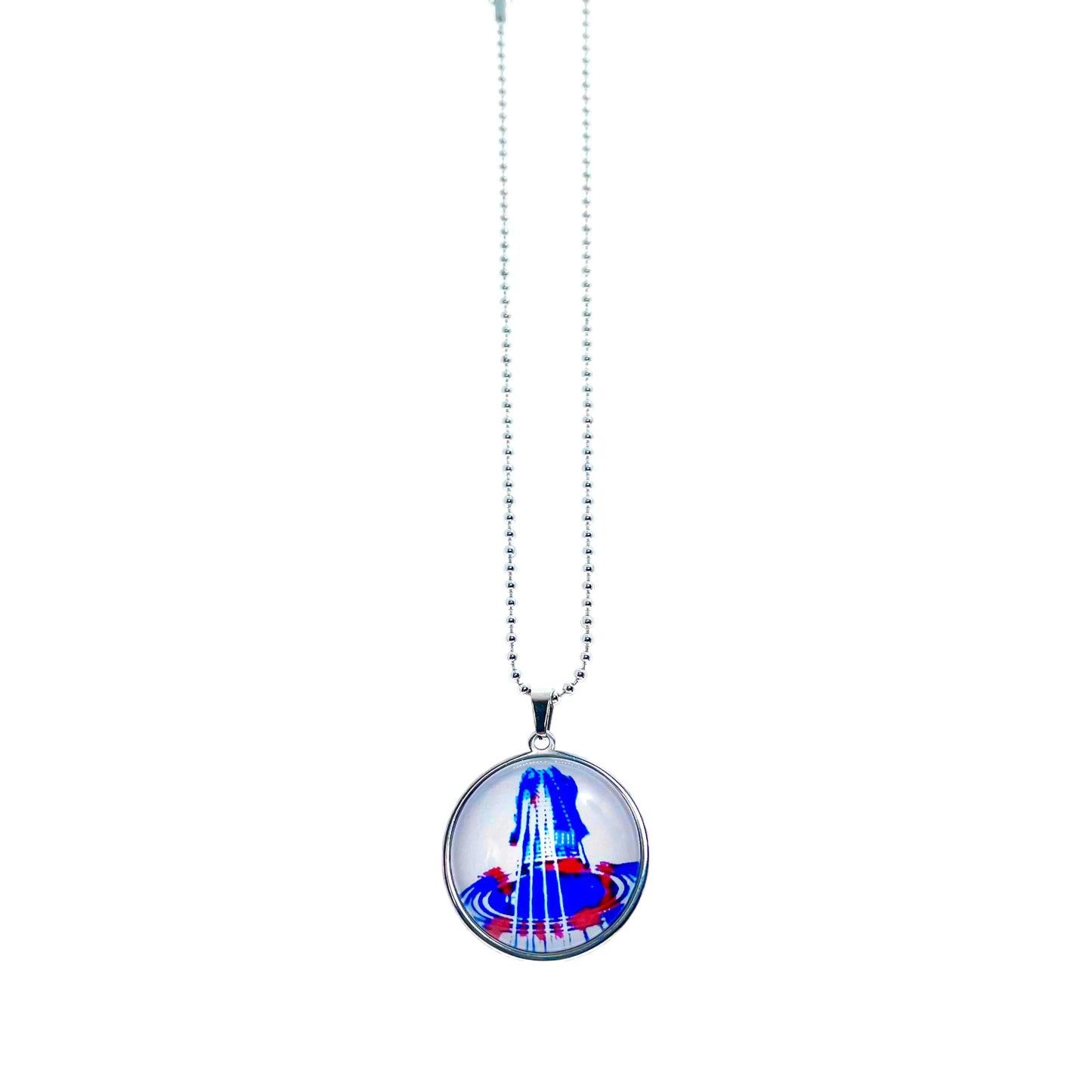 Abstract Guitar Big Round Necklace