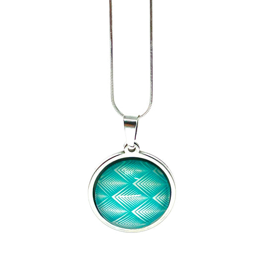 Sky Blue Diamond Small Round Necklace