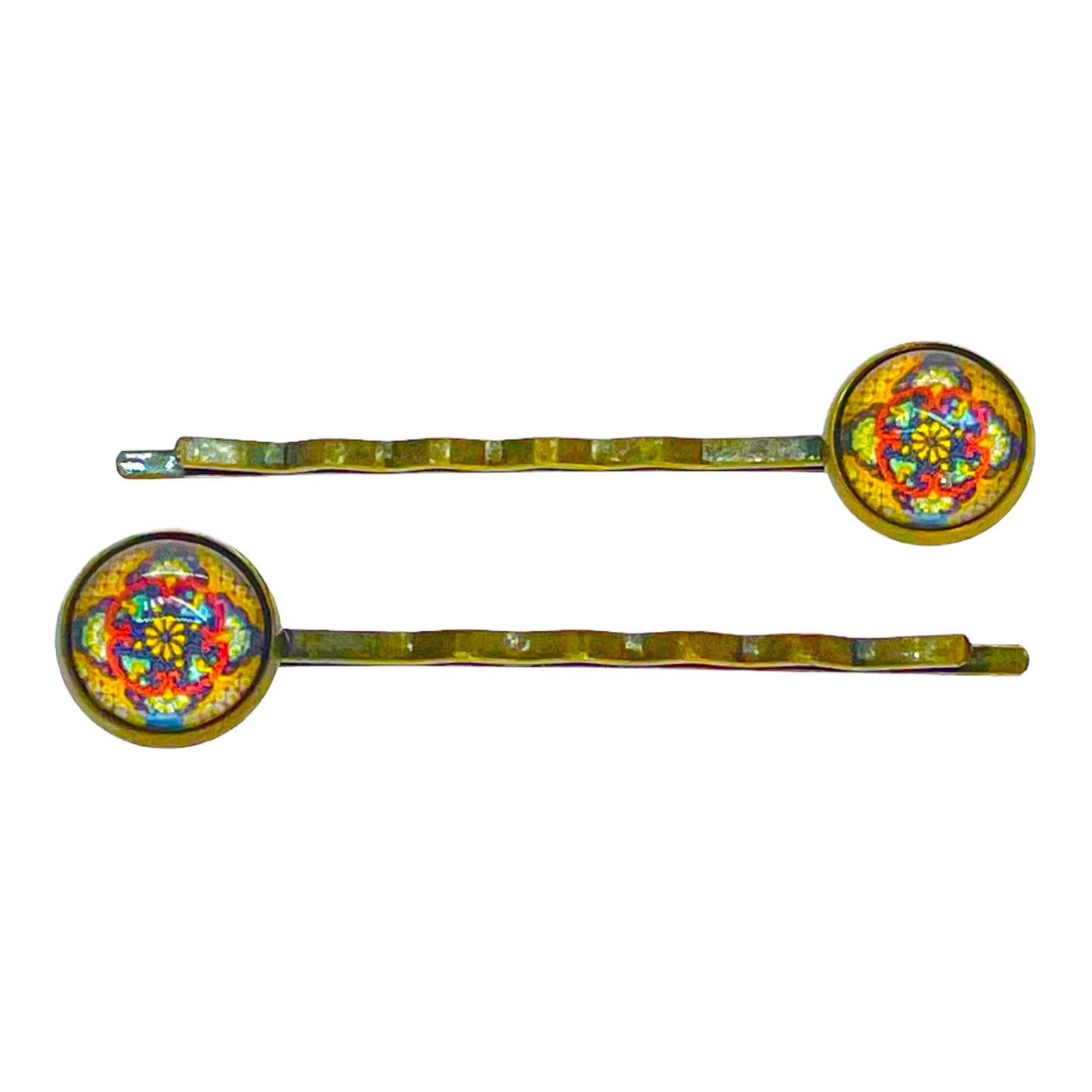 Golden Flower Tiny Hair Pin Pair