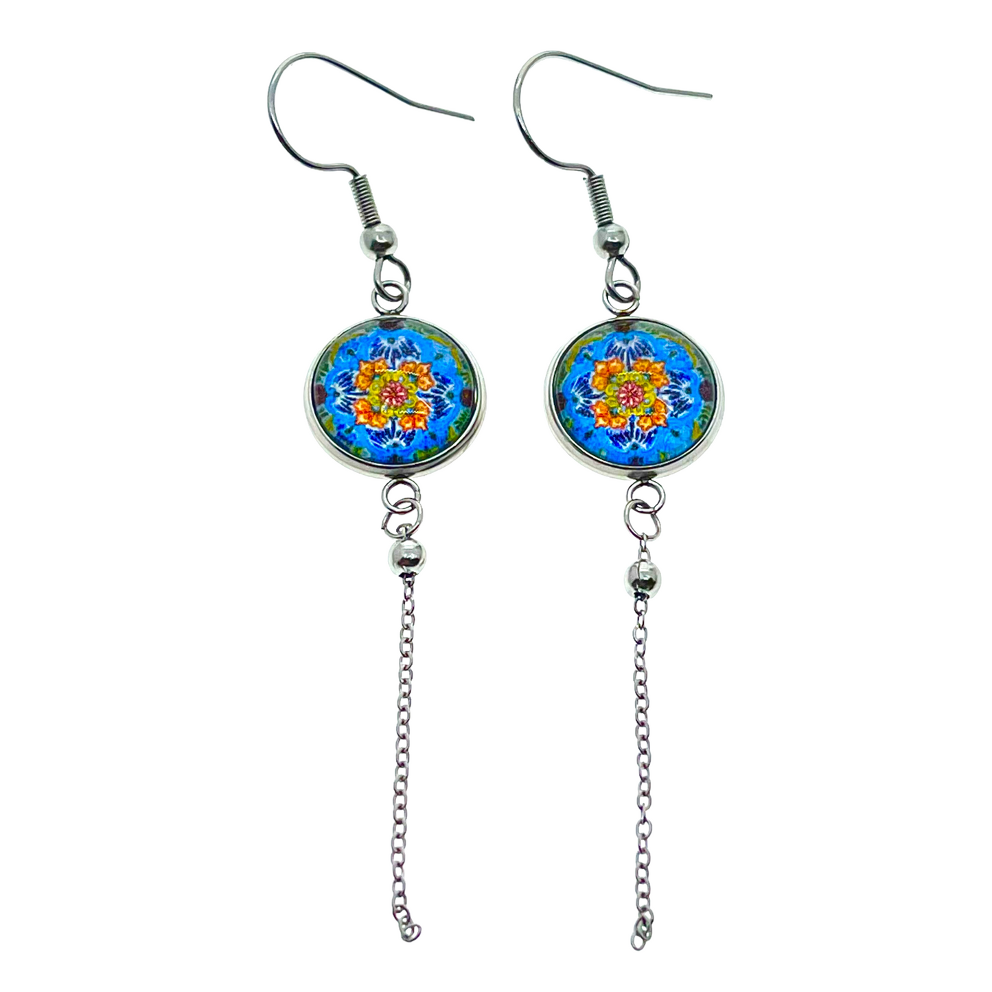 Summer Flower Chain Dangler Earrings