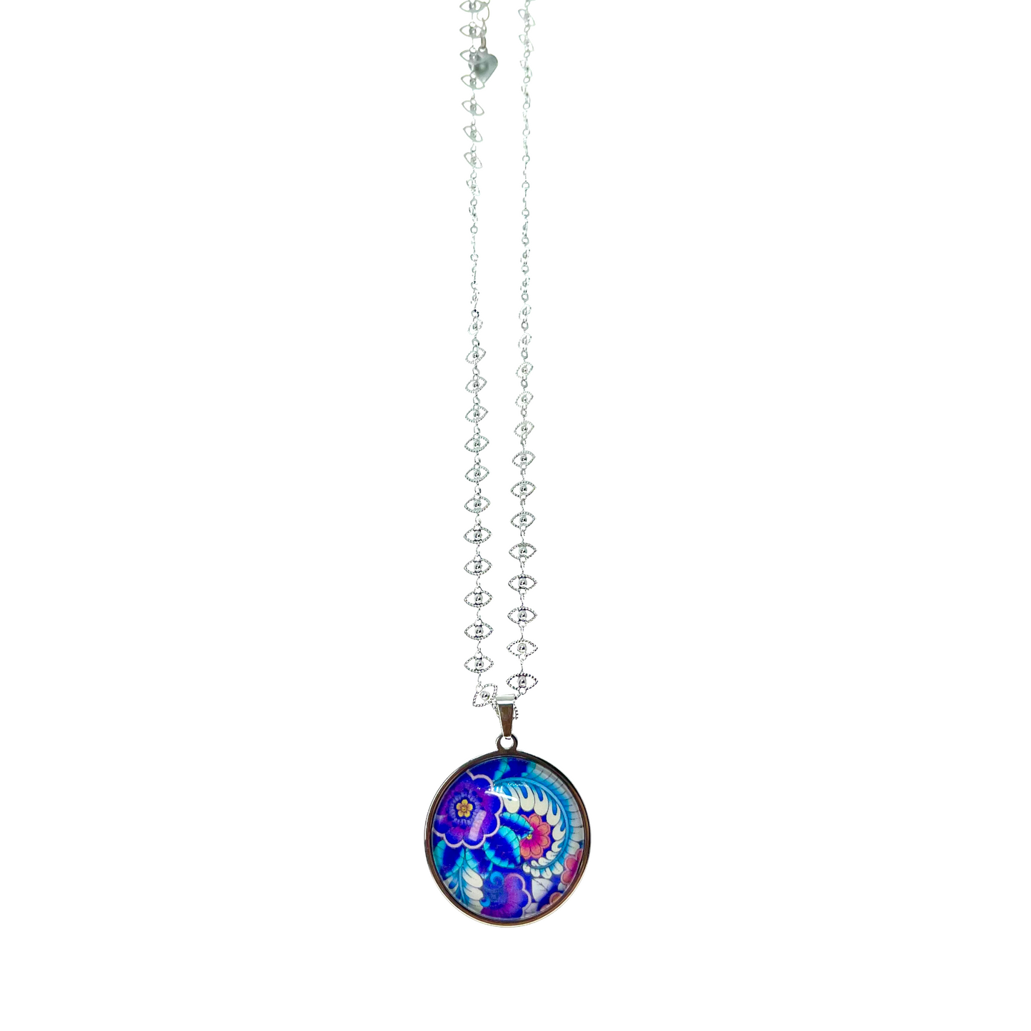 Bioluminescent Flower Fancy Ellipse Chain Necklace