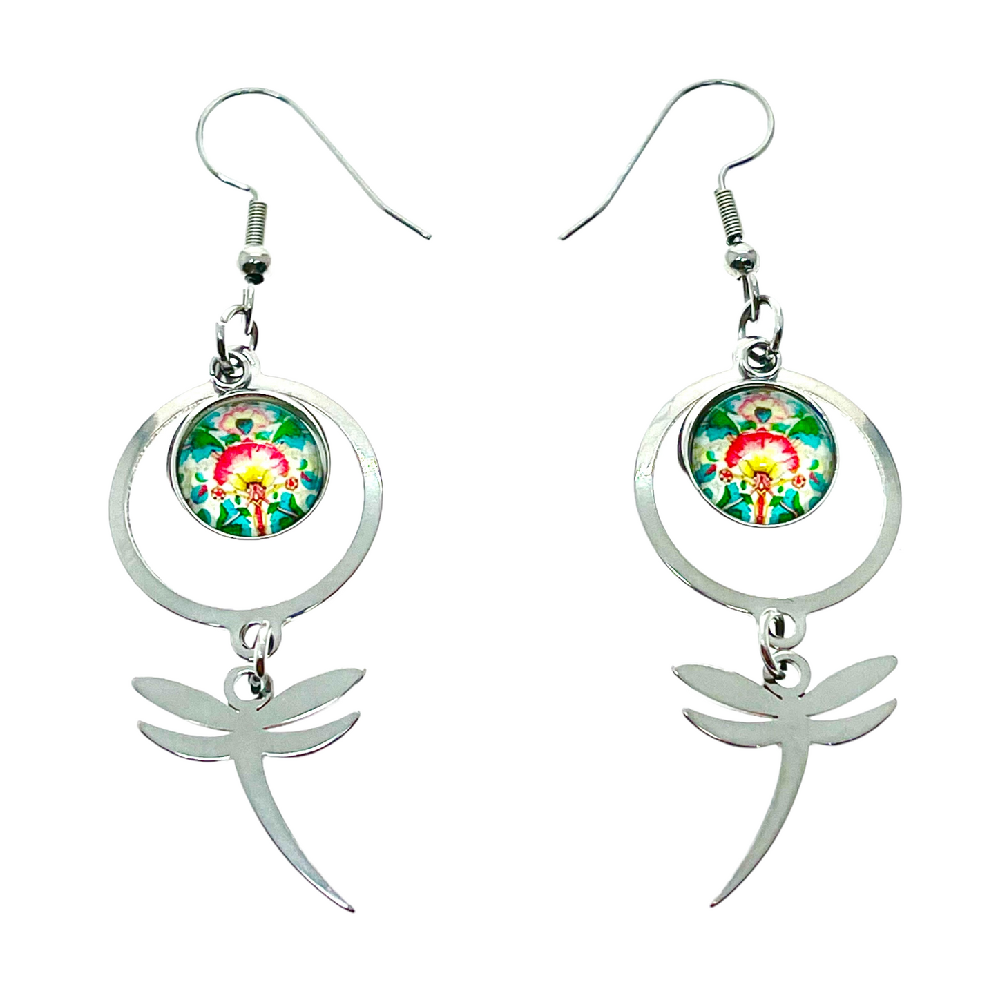 Bursting Blooms Dragonfly Earrings