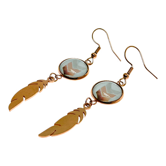 Apricot Arrow Feather Earrings