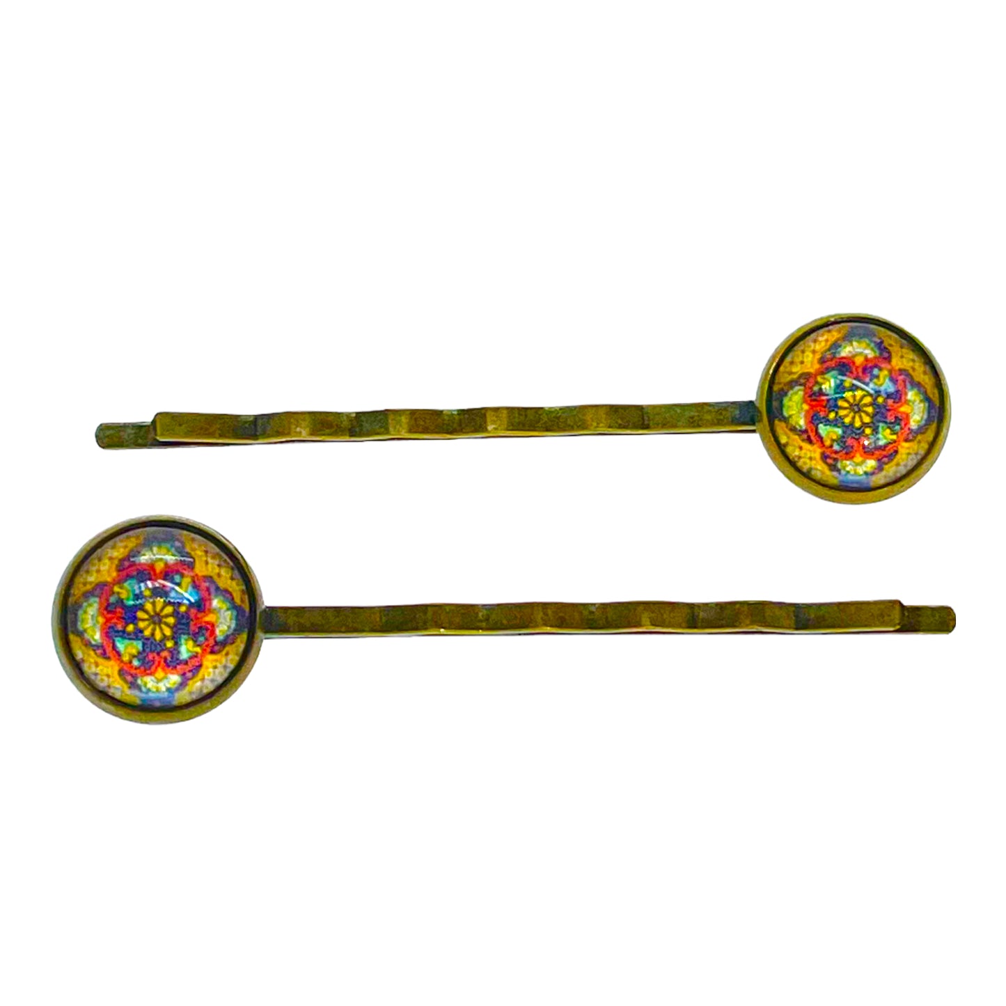 Golden Flower Tiny Hair Pin Pair