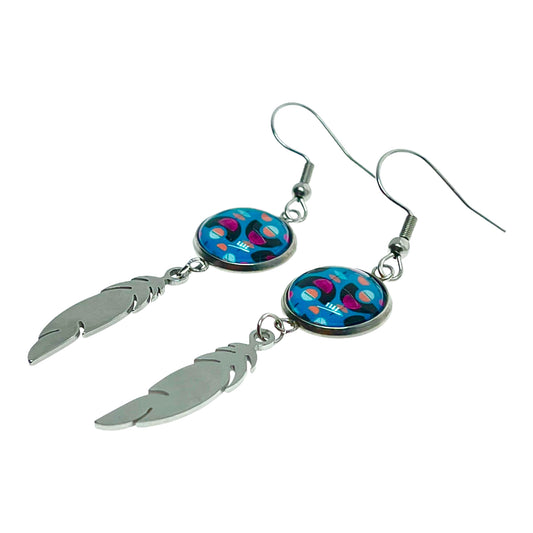 Blue Moon Child Feather Earrings