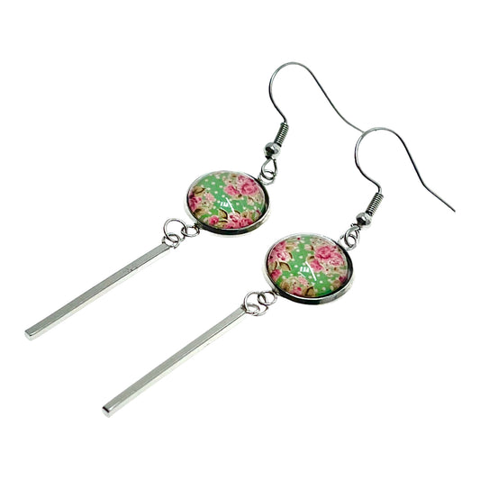 Minty Long Bar Earrings