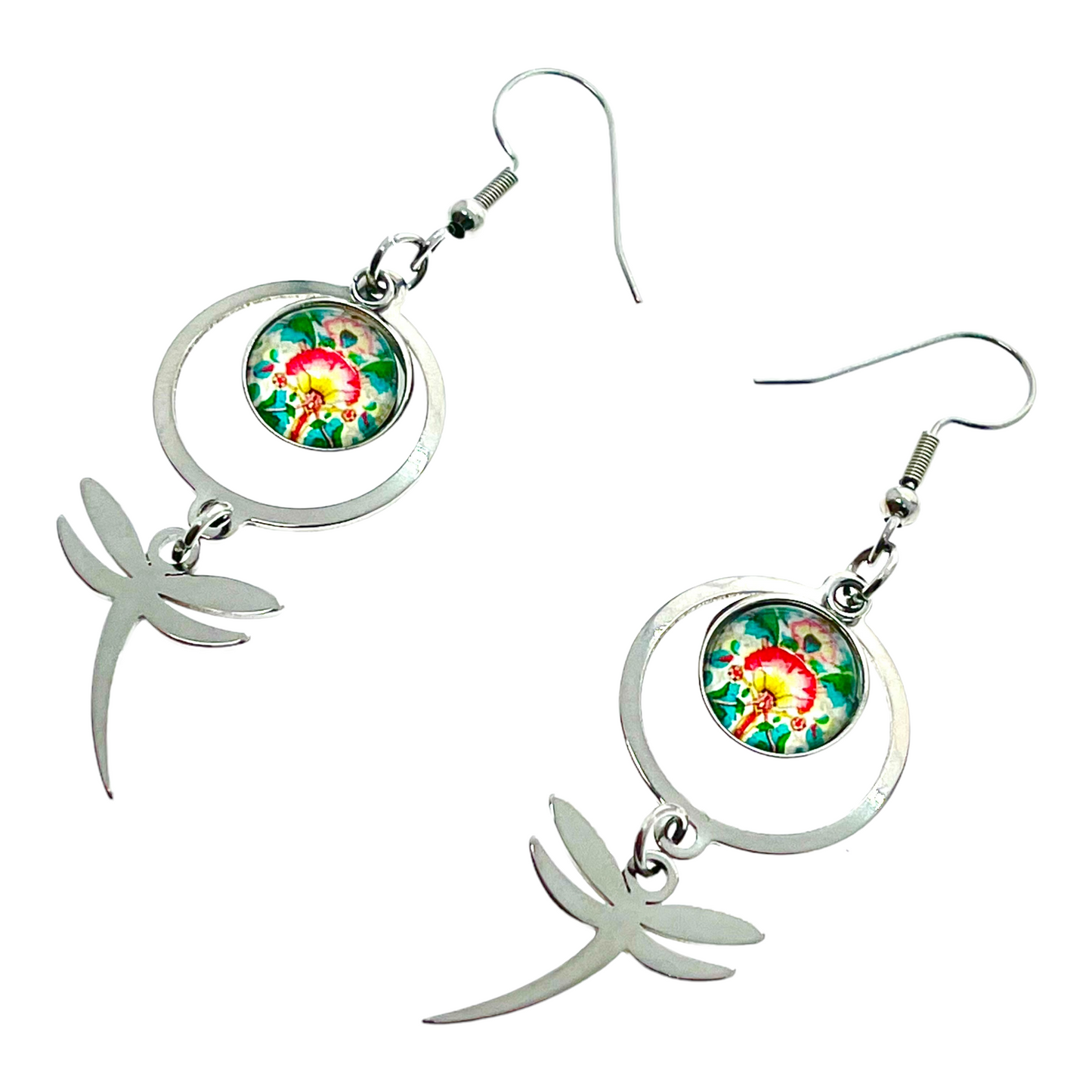 Bursting Blooms Dragonfly Earrings