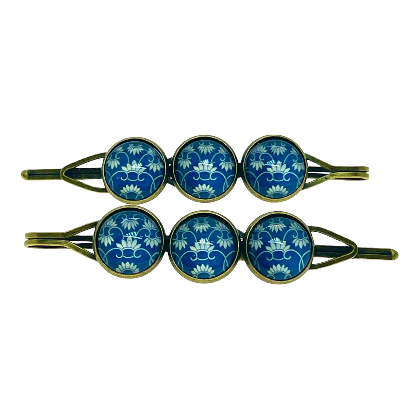 Blue Belle Triple Hair Pin Pair