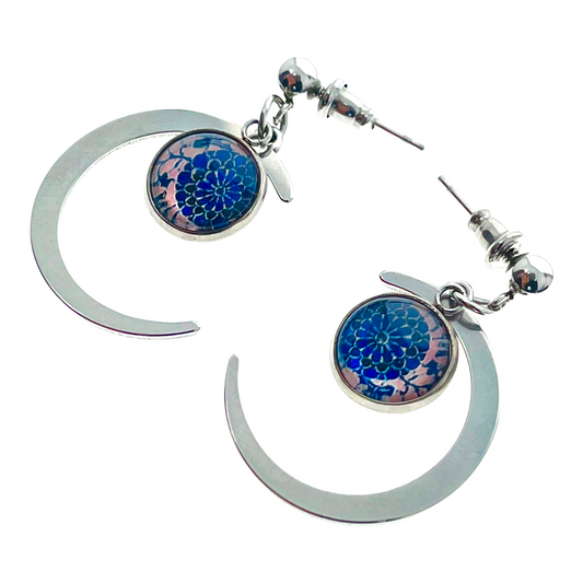 Twinkling Twilight Crescent Moon Earrings