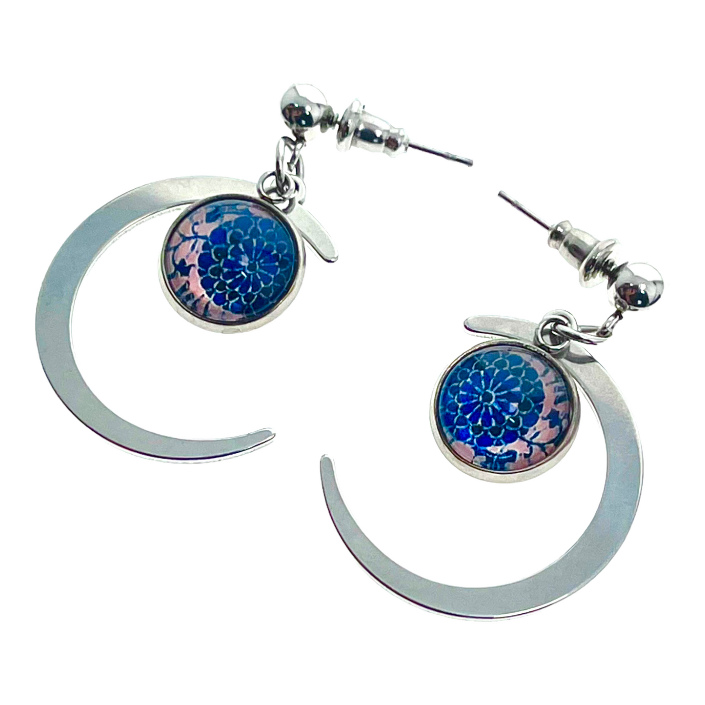 Twinkling Twilight Crescent Moon Earrings