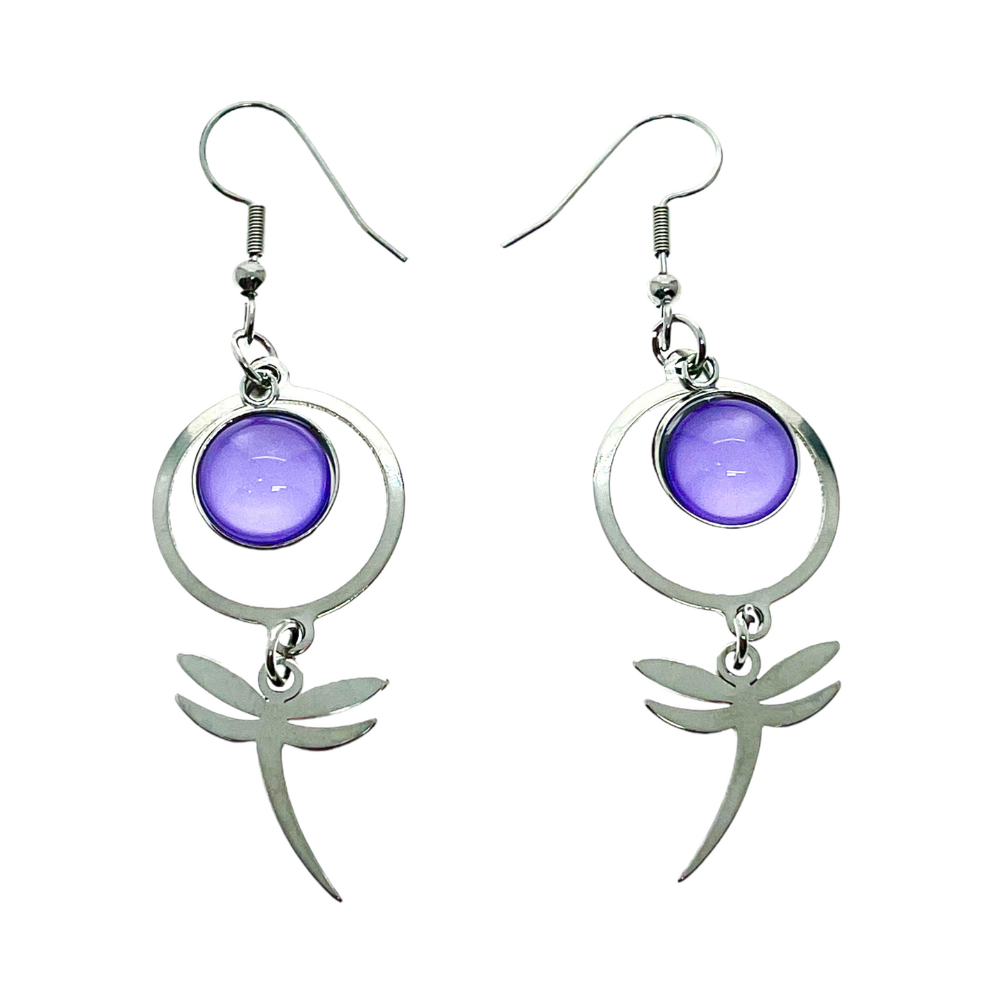 Lucious Lavender Dragonfly Earrings