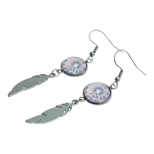 Pretty In Pink Feather Earrings