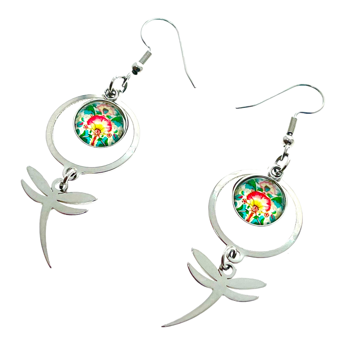 Bursting Blooms Dragonfly Earrings