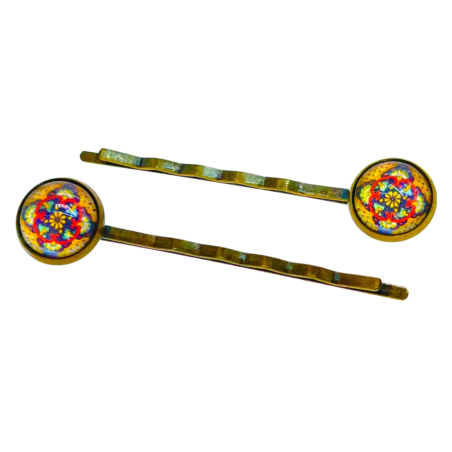 Golden Flower Tiny Hair Pin Pair