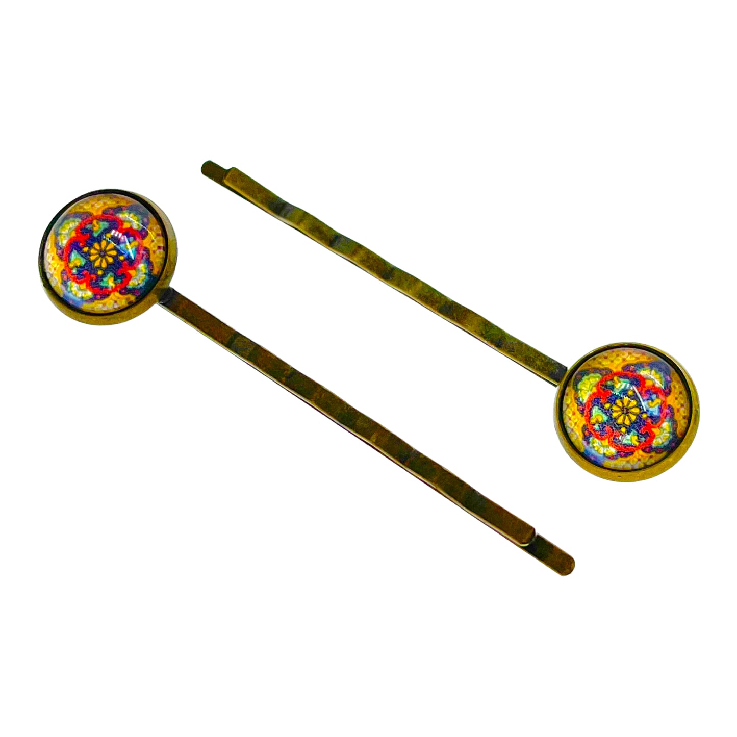 Golden Flower Tiny Hair Pin Pair