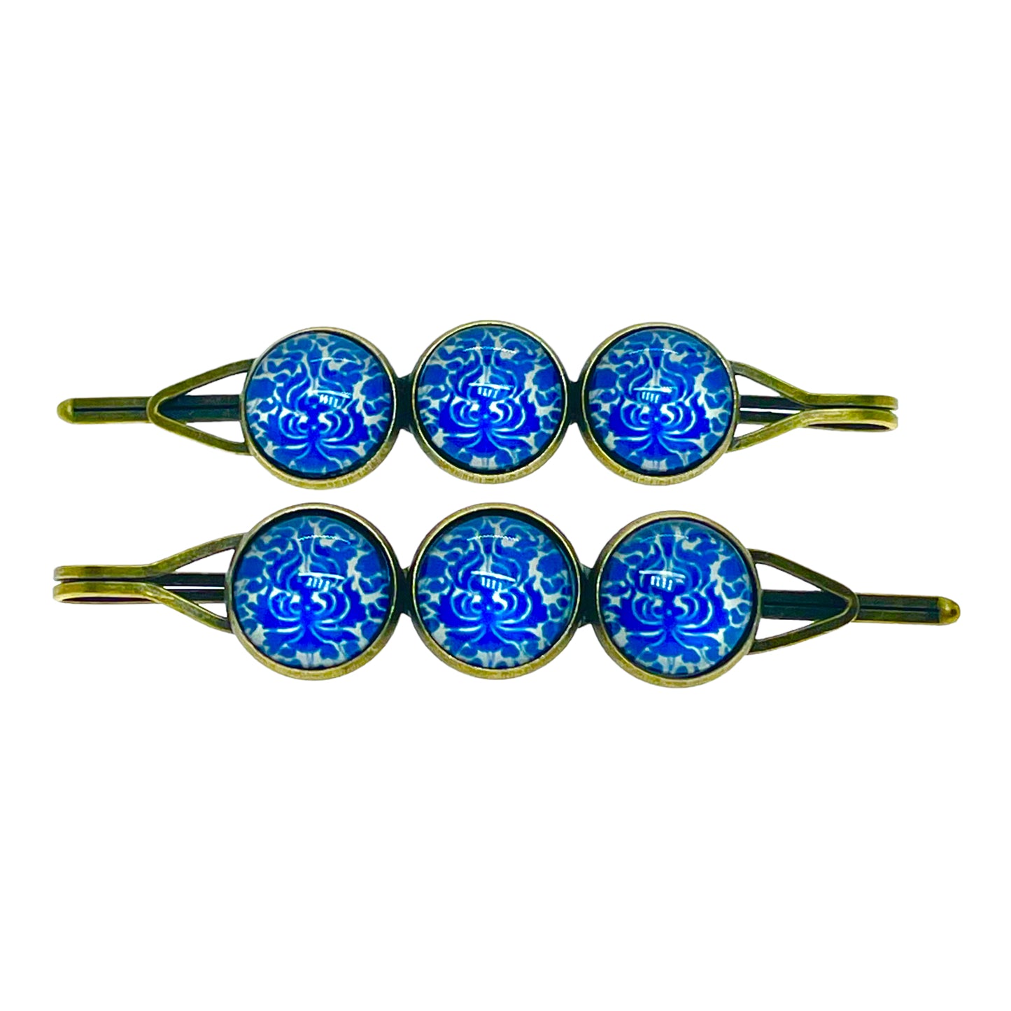 Trippie Blue Hippie Triple Hair Pin Pair