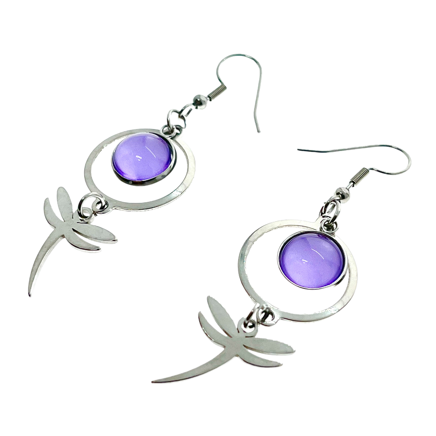 Lucious Lavender Dragonfly Earrings